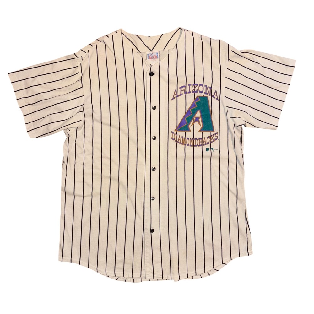 Vintage 1996 Arizona Diamondbacks Jersey Off The Bench Pinstripe Mens Large USA
